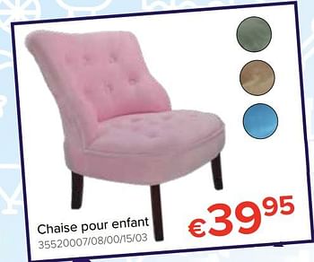 Promotions Chaise pour enfant - Produit Maison - Euroshop - Valide de 20/10/2018 à 06/12/2018 chez Euro Shop