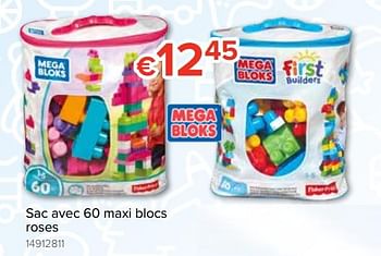 Promotions Sac avec 60 maxi blocs roses - Mega Bloks - Valide de 20/10/2018 à 06/12/2018 chez Euro Shop