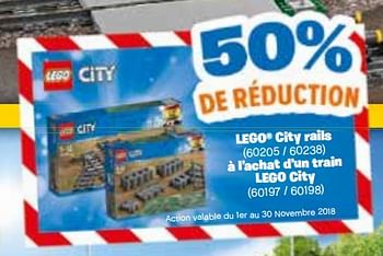 Promotions 50% de reduction lego city rails - Lego - Valide de 20/10/2018 à 06/12/2018 chez Euro Shop