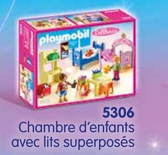 Promotions 5306 chambre d`enfants avec lits superposés - Playmobil - Valide de 20/10/2018 à 06/12/2018 chez Euro Shop