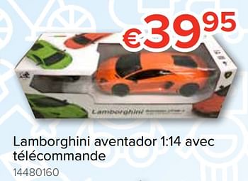 Promotions Lamborghini aventador 1:14 avec télécommande - Produit Maison - Euroshop - Valide de 20/10/2018 à 06/12/2018 chez Euro Shop