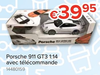 Promoties Porsche 911 gt3 1:14 avec télécommande - Huismerk - Euroshop - Geldig van 20/10/2018 tot 06/12/2018 bij Euro Shop