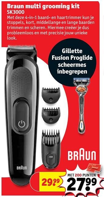 Promoties Braun multi grooming kit sk3000 - Braun - Geldig van 23/10/2018 tot 28/10/2018 bij Kruidvat