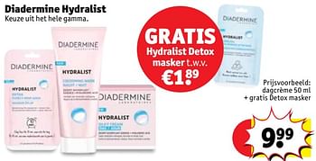 Promotions Dagcrème + gratis detox masker - Diadermine - Valide de 23/10/2018 à 28/10/2018 chez Kruidvat