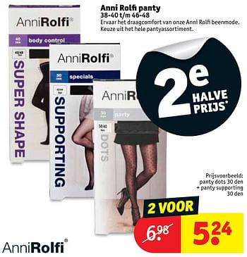 Promoties Panty dots 30 den + panty supporting - Anni Rolfi - Geldig van 23/10/2018 tot 28/10/2018 bij Kruidvat