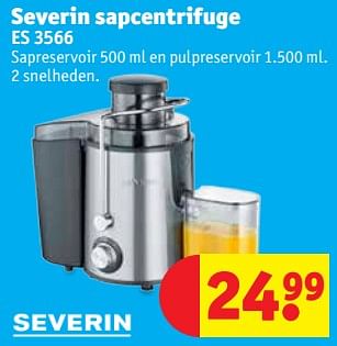 Promoties Severin sapcentrifuge es 3566 - Severin - Geldig van 23/10/2018 tot 28/10/2018 bij Kruidvat