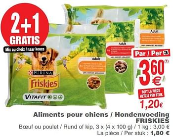 Promoties Aliments pour chiens - hondenvoeding - Friskies - Geldig van 23/10/2018 tot 29/10/2018 bij Cora