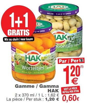 Promoties Gamme - gamma - Hak - Geldig van 23/10/2018 tot 29/10/2018 bij Cora