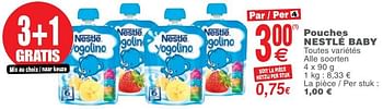 Promoties Pouches nestlé baby - Nestlé - Geldig van 23/10/2018 tot 29/10/2018 bij Cora