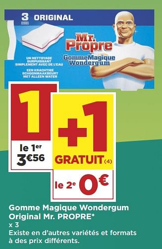 Promotions Gomme magique wondergum original mr. propre - Mr. Propre - Valide de 23/10/2018 à 04/11/2018 chez Super Casino