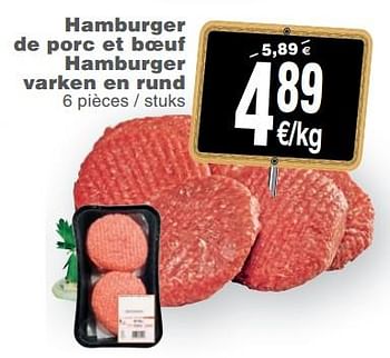 Promotions Hamburger de porc et boeuf hamburger varken en rund - Produit maison - Cora - Valide de 23/10/2018 à 29/10/2018 chez Cora