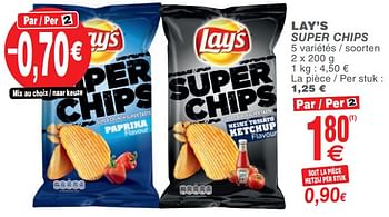 Promotions Lay`s super chips - Lay's - Valide de 23/10/2018 à 29/10/2018 chez Cora