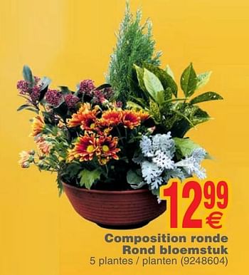 Promotions Composition ronde rond bloemstuk - Produit maison - Cora - Valide de 23/10/2018 à 05/11/2018 chez Cora