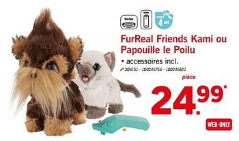 Promotions Furreal friends kami ou papouille le poilu - FurReal Friends - Valide de 29/10/2018 à 03/11/2018 chez Lidl