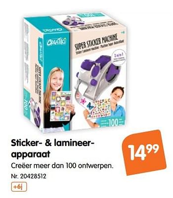 Promoties Sticker- + lamineerapparaat - Creatiki - Geldig van 17/10/2018 tot 29/11/2018 bij Fun