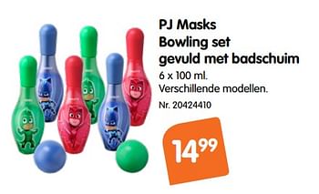 Promoties Pj masks bowling set gevuld met badschuim - PJ Masks - Geldig van 17/10/2018 tot 29/11/2018 bij Fun