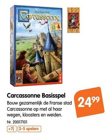 Promoties Carcassonne basisspel - 999games - Geldig van 17/10/2018 tot 29/11/2018 bij Fun