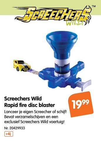 Promoties Screechers wild rapid fire disc blaster - Huismerk - Fun - Geldig van 17/10/2018 tot 29/11/2018 bij Fun