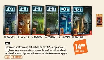 Promoties Exit - 999games - Geldig van 17/10/2018 tot 29/11/2018 bij Fun