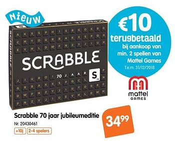 Promoties Scrabble 70 jaar jubileumeditie - Mattel - Geldig van 17/10/2018 tot 29/11/2018 bij Fun