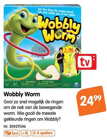 Promoties Wobbly worm - Spin Master - Geldig van 17/10/2018 tot 29/11/2018 bij Fun