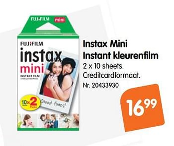 Promoties Instax mini instant kleurenfilm - Fujifilm - Geldig van 17/10/2018 tot 29/11/2018 bij Fun