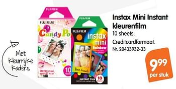 Promotions Instax mini instant kleurenfilm - Fujifilm - Valide de 17/10/2018 à 29/11/2018 chez Fun