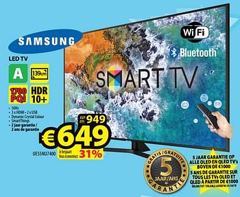Promoties Samsung led tv ue55nu7400 - Samsung - Geldig van 24/10/2018 tot 31/10/2018 bij ElectroStock