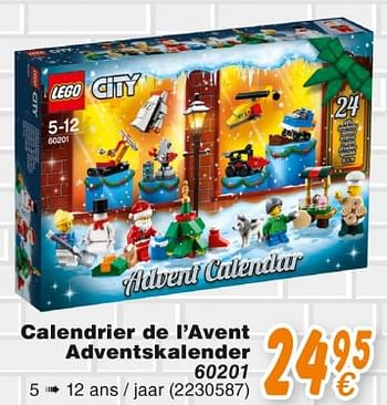 Promoties Calendrier de l`avent adventskalender 60201 - Lego - Geldig van 19/10/2018 tot 08/12/2018 bij Cora