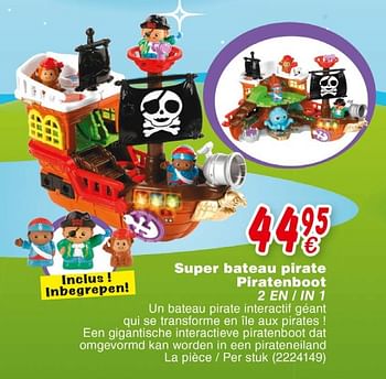 Promoties Super bateau pirate piratenboot 2 en -in1 - Tut Tut Bolides - Geldig van 19/10/2018 tot 08/12/2018 bij Cora