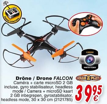 Promoties Drone - drone falcon - Gear2Play - Geldig van 19/10/2018 tot 08/12/2018 bij Cora