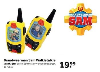 Promoties Brandweerman sam walkietalkie - Brandweerman Sam - Geldig van 08/10/2018 tot 09/12/2018 bij Intertoys