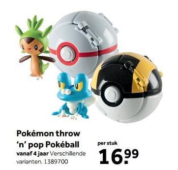Promoties Pokémon throw `n pop pokéball - Pokemon - Geldig van 08/10/2018 tot 09/12/2018 bij Intertoys