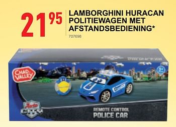 Promoties Lamborghini huracan politiewagen met afstandsbediening - Huismerk - Trafic  - Geldig van 17/10/2018 tot 08/12/2018 bij Trafic