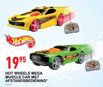 Promoties Hot wheels mega muscle car met afstandsbediening - Hot Wheels - Geldig van 17/10/2018 tot 08/12/2018 bij Trafic