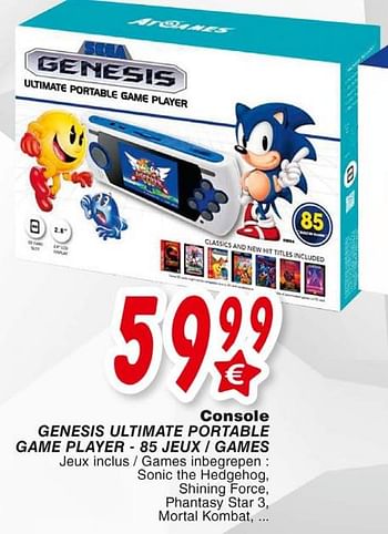 Promoties Console genesis ultimate portable game player - 85 jeux - games - Sega - Geldig van 19/10/2018 tot 08/12/2018 bij Cora