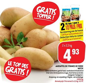 Promoties Aardappelen - pommes de terre match - Huismerk - Match - Geldig van 24/10/2018 tot 06/12/2018 bij Match