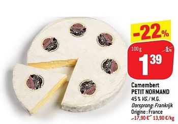 Promotions Camembert petit normand - Petit normand - Valide de 24/10/2018 à 06/12/2018 chez Match