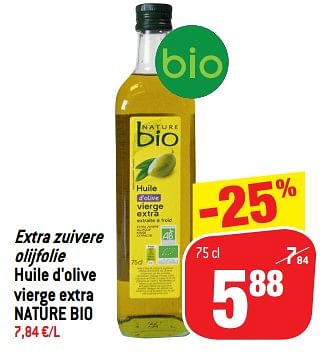 Promoties Extra zuivere olijfolie huile d`olive vierge extra nature bio - NATURE BIO - Geldig van 24/10/2018 tot 06/12/2018 bij Match