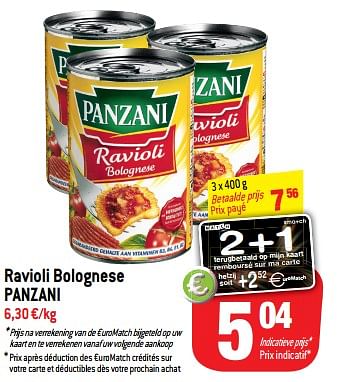Promotions Ravioli bolognese panzani - Panzani - Valide de 24/10/2018 à 06/12/2018 chez Match