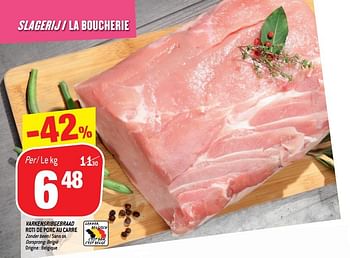 Promotions Varkensribgebraad roti de porc au carre - Produit maison - Match - Valide de 24/10/2018 à 06/12/2018 chez Match
