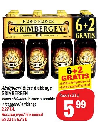 Promotions Abdijbier - bière d`abbaye grimbergen - Grimbergen - Valide de 24/10/2018 à 06/12/2018 chez Match