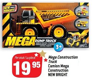 Promoties Mega construction truck camion mega construction new bright - New Bright Toys - Geldig van 24/10/2018 tot 06/12/2018 bij Match