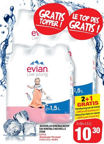 Promotions Natuurlijk mineraalwater eau minerale naturelle evian - Evian - Valide de 24/10/2018 à 06/12/2018 chez Match