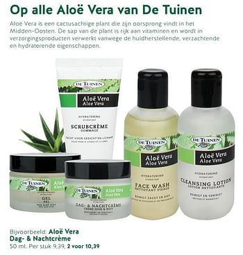 Promoties Aloë vera dag- + nachtcrème - De Tuinen - Geldig van 22/10/2018 tot 11/11/2018 bij Holland & Barret