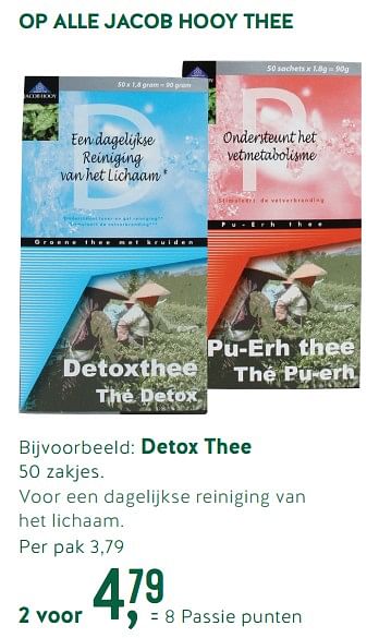 Promoties Detox thee - Jacob Hooy - Geldig van 22/10/2018 tot 11/11/2018 bij Holland & Barret