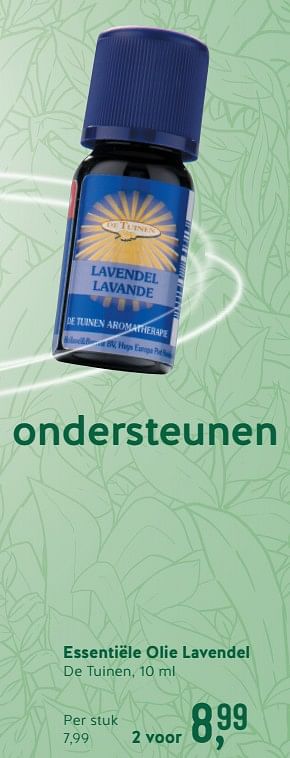 Promoties Essentiële olie lavendel - De Tuinen - Geldig van 22/10/2018 tot 11/11/2018 bij Holland & Barret