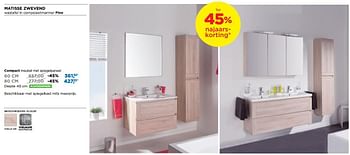 Promoties Matisse zwevend compact meubel met spiegelpaneel - Linie - Geldig van 29/10/2018 tot 01/12/2018 bij X2O
