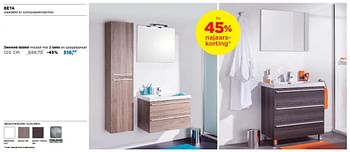 Promoties Zwevend dubbel meubel met 2 lades en spiegelpaneel - Storke - Geldig van 29/10/2018 tot 01/12/2018 bij X2O