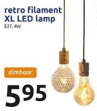 Huismerk - Retro filament xl led lamp - Promotie bij Action